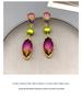Original Japanese & Korean Iridescent Water Drop Crystal Glass Freshwater Pearl Tassel Earrings - Niche Design Ear Jewelry.