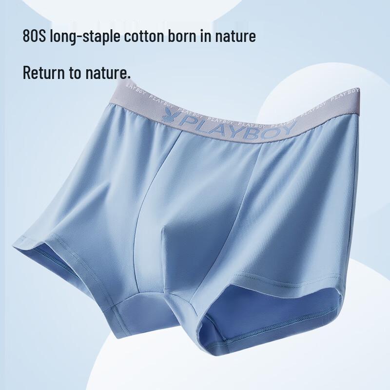 PLAYBOY Men's Pure Cotton Anti-bacterial Boxer Briefs