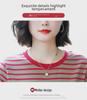 Plus Size Loose-Fit Cotton Striped Long-Sleeve T-Shirt for Middle-Aged & Elderly Women