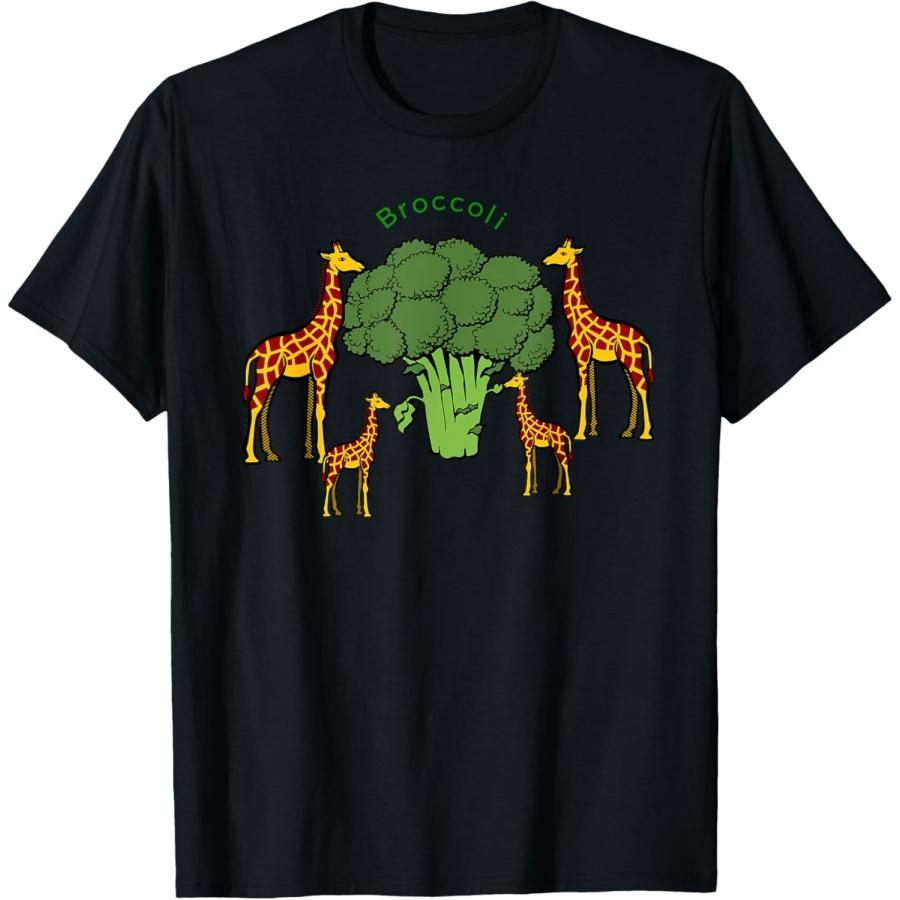 

Giraffe Vegetarian Family Eating Broccoli T-Shirt XXXXXL чёрный