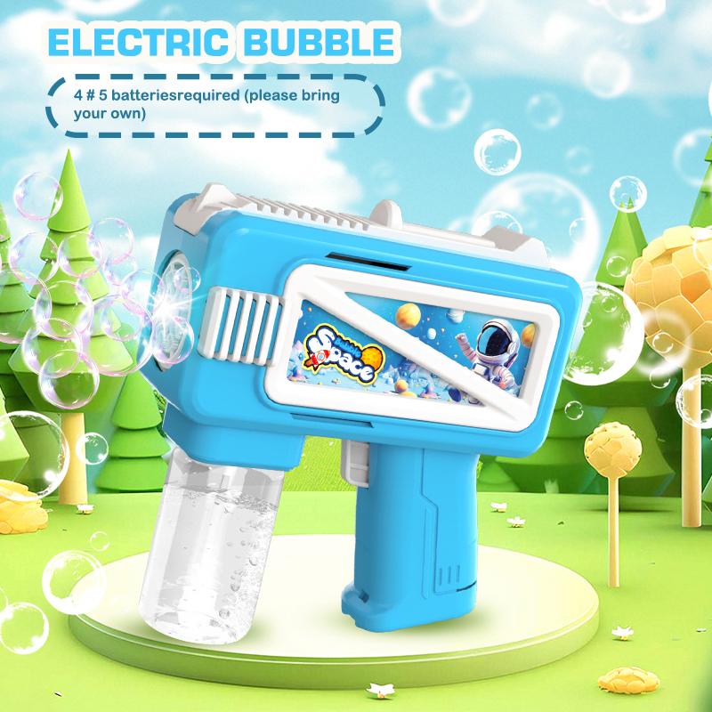 New Electric Cartoon Bubble Gun Children'S Outdoor Interactive Handheld Bubble Toy Outdoor Wedding Without Battery Bubble Water