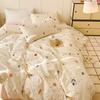 Ins Duvet Cover Set Floral Single Double Queen Size Flat Sheet Pillowcase No Filler Home Decor Girl Soft Bedding Set