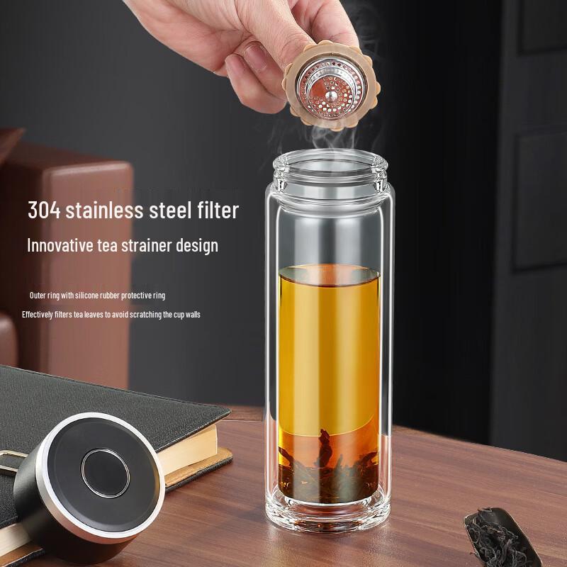 Shangqi Double Wall Glass Tea Infuser Cup