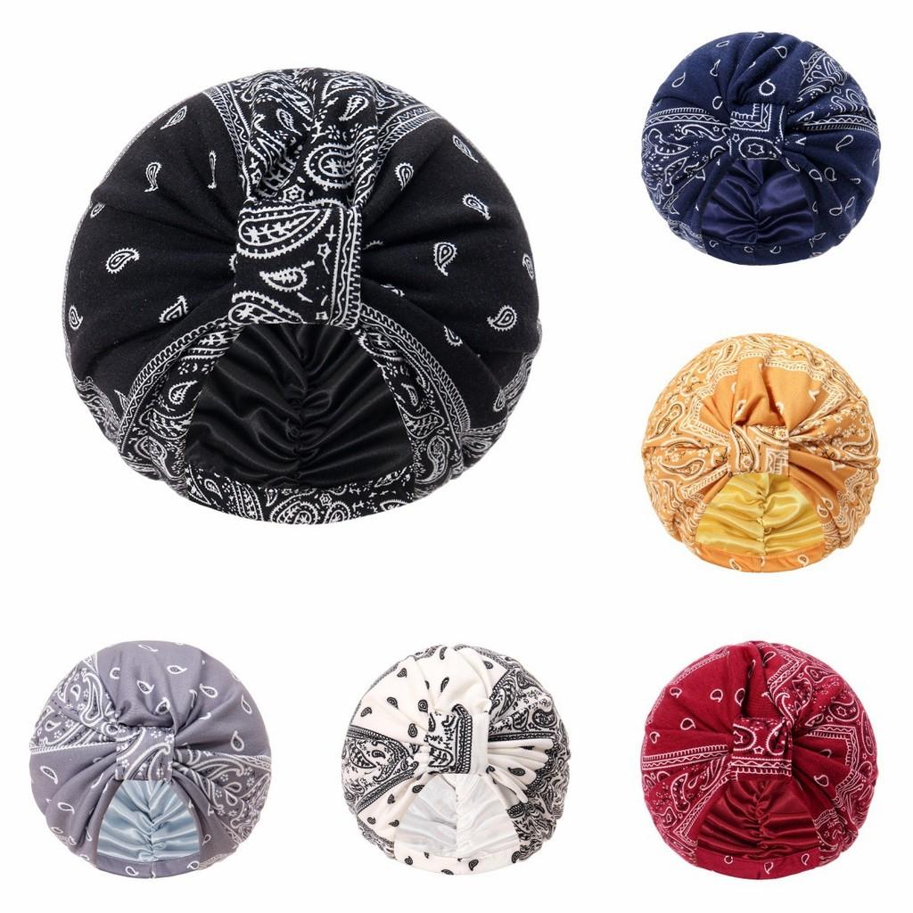 Bohemian Cashew Flower Headscarf Summer Warmth Satin Headgear For Women