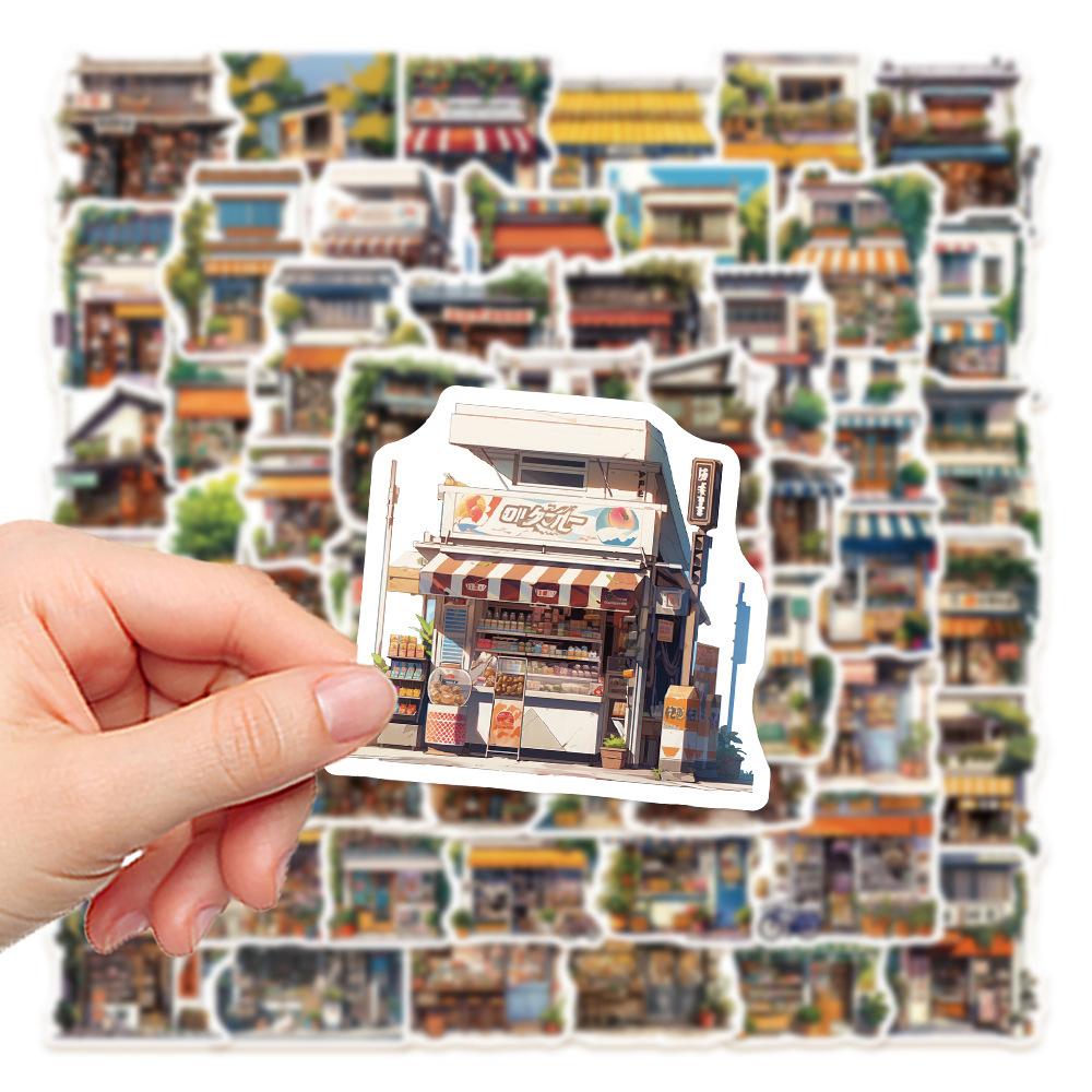 10/30/55pcs Japan Style Retro Beautiful Street Shop Stickers Cartoon Decals DIY Laptop Luggage Guitar Aesthetic Graffiti Sticker