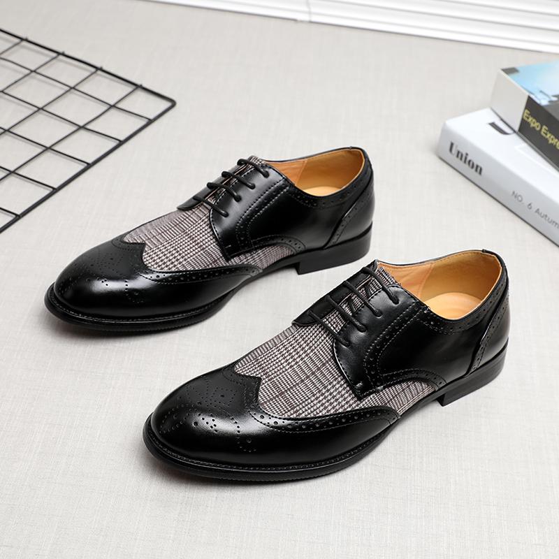 Fashion Stylish Leather Derby Shoes Classic Men Business Dress Footwear Comfortable Men's Casual Shoes Outdoor Oxford Shoes Man Sneakers