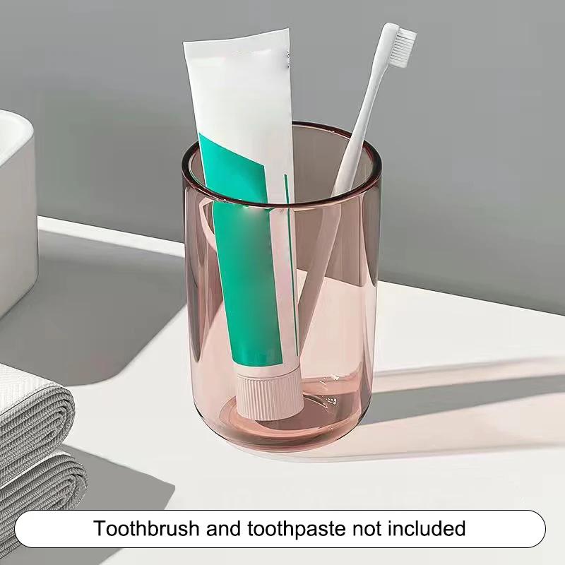 A Transparent Mouthwash Cup with A High Aesthetic Level, A Couple's Light Luxury Toothbrush Cup, and A Transparent Plastic Cup