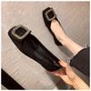 Fashion Square Toe Flat Shoes for Women Spring Summer New Square Buckle Diamond Shallow Cut Women Shoes Boat Shoes Large Size 44 45 46