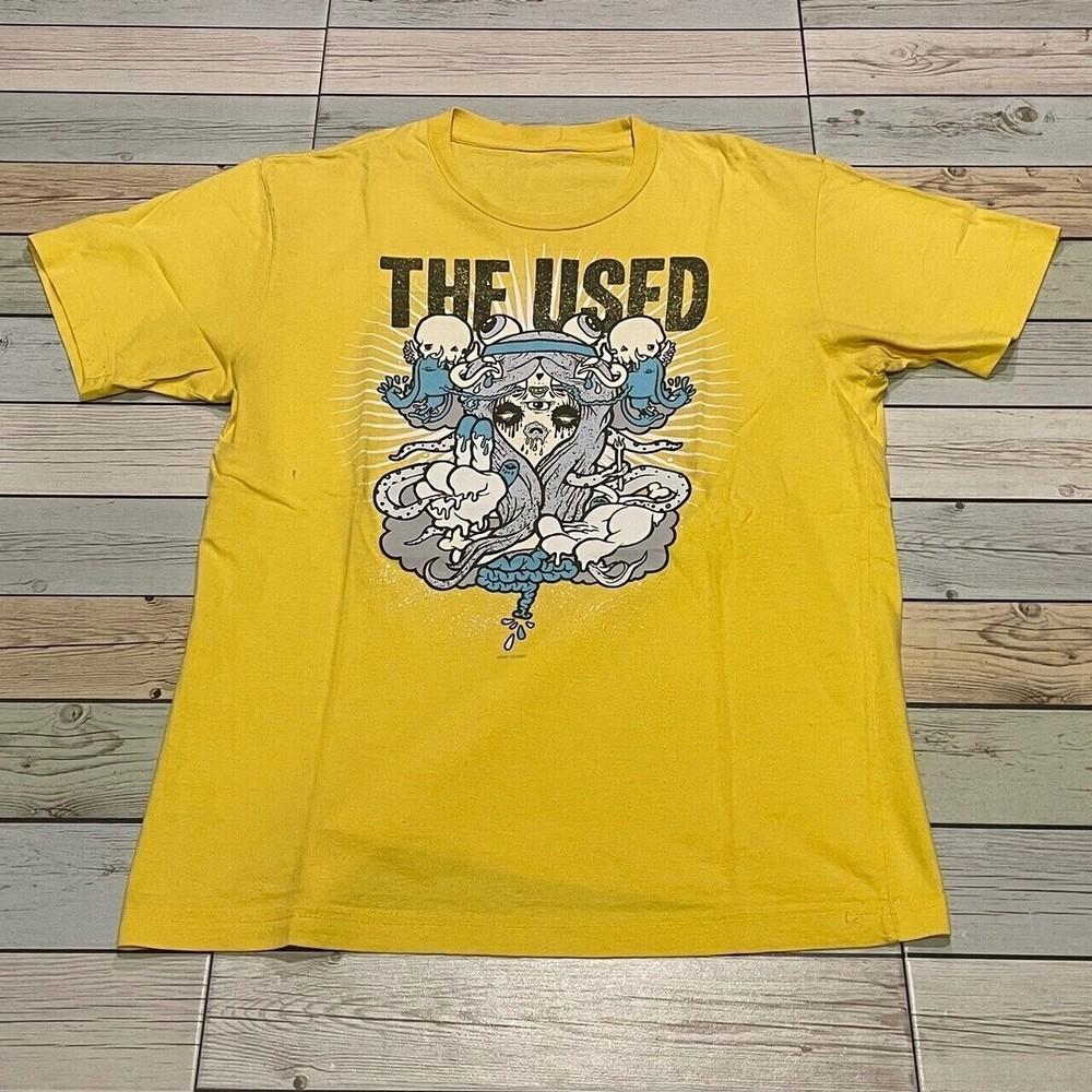 Редкая хлопковая унисекс футболка 2009 года The Used Emo Band Tour Полный размер Унисекс футболка BT891 S