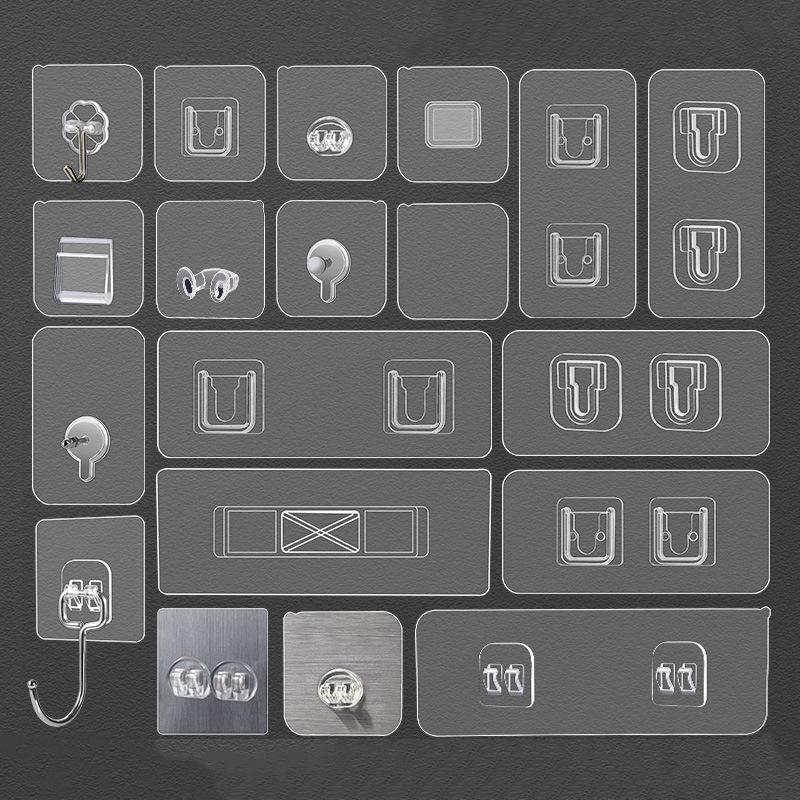 Traceless Acrylic Adhesive Hook – Transparent, No-Drill Wall-Mounted Storage Rack