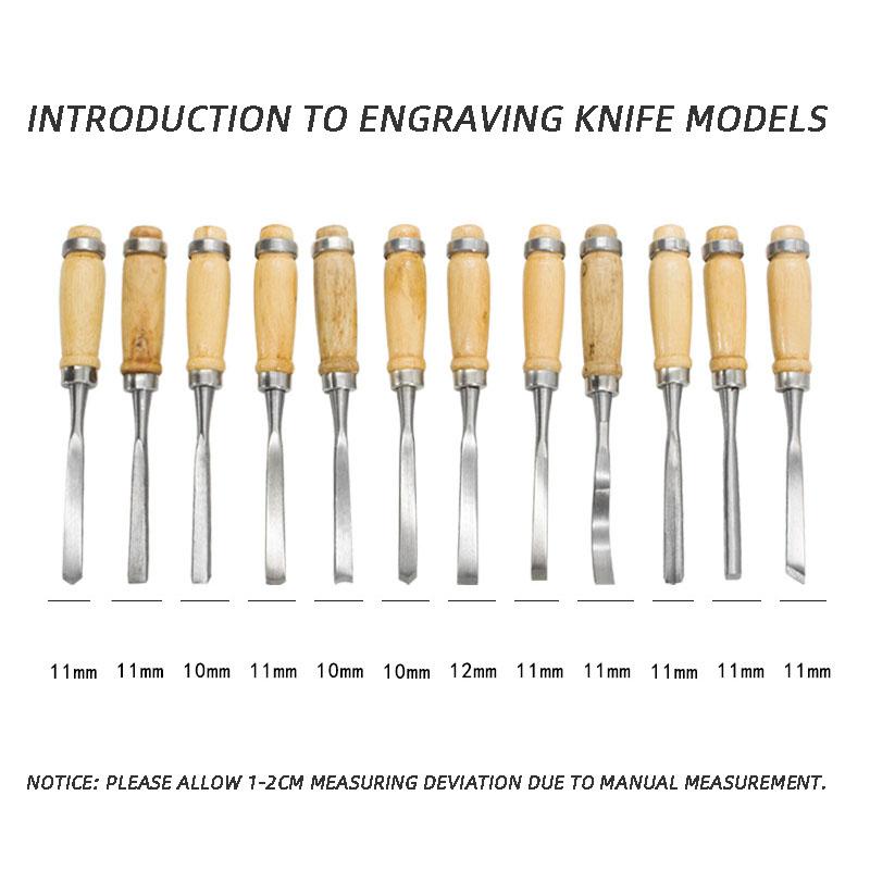 12 Piece Carving Knife Woodworking Carving Chisel Carving Knife Set Hand Carved Chisel Woodworking Carving Knife Set
