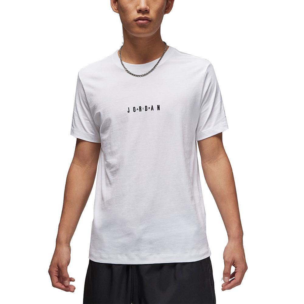 Jordan Logo Print Crew Neck T-Shirt Men Tops White DM3183-100