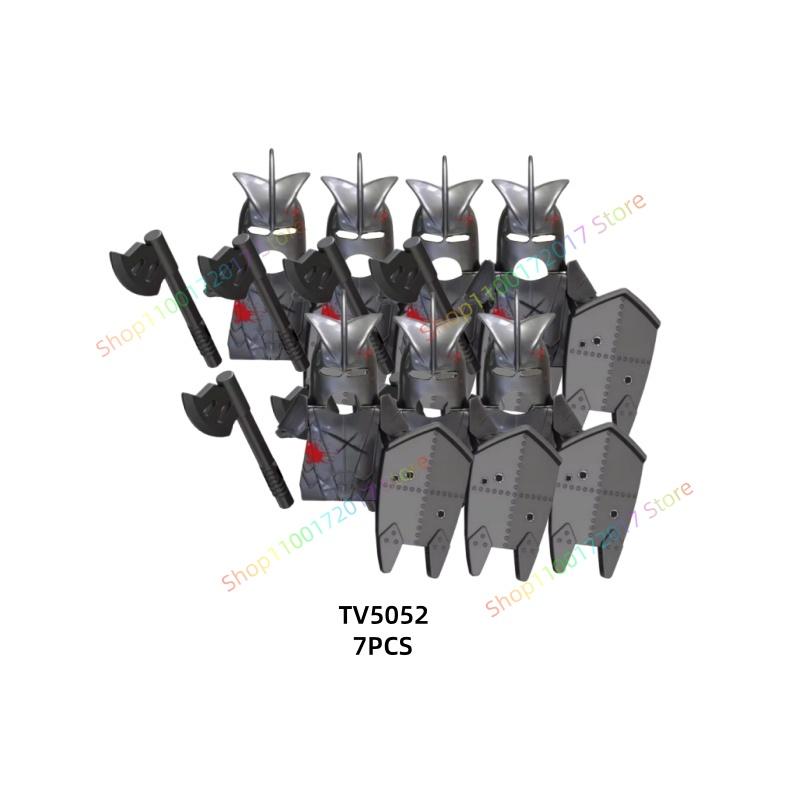 7PCS Anime Movie TV6401 TV6402 Series Action Figures Blocks Toy Orcs Medieval Wars Soldiers Building Bricks Model Toys Gift