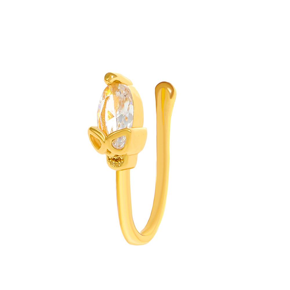 Non Perforated U-Shaped Nose Clip Copper Inlaid Zircon Star Shaped Heart Crown Nose Ring Nose Decoration Puncture Decoration