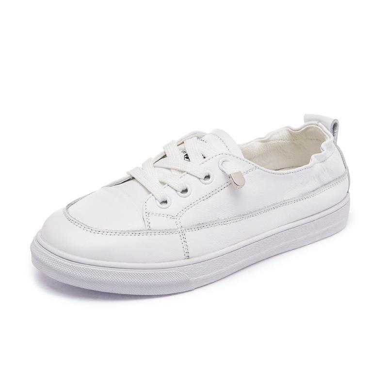 First Layer Cowhide Shoes Women's Shoes 2025 New One-pedal Board Shoes Casual Sports Flat-soled Single Shoes Leather Flat Heel Comfortable
