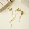 316L Stainless Steel 2025 New Hot Sales Fashion  Zircon Bowknot Tassels Charm Chain Choker Necklaces Earrings For Women