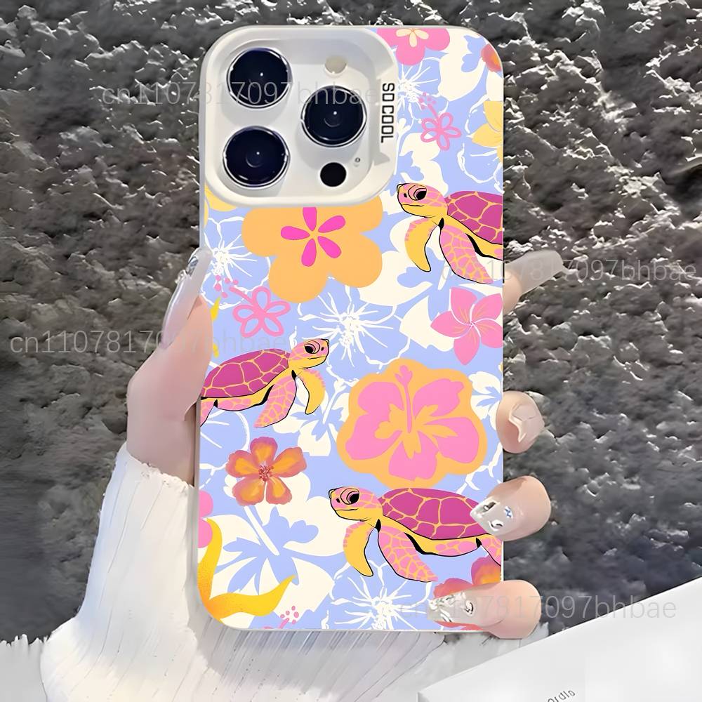 

Colorful Marine Organism Sea Ocean For iPhone 17,16,15,14,13,12,X,8,Pro,Max,Plus,SE4,Air,Mini Anti-Slip White IMD Matte Case iPhone14Plus