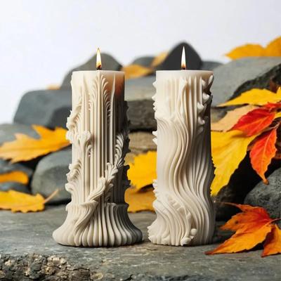 Molde de silicone para vela perfumada em cilindro europeu faça você mesmo Moldes de coluna simples para fazer velas Ferramenta de moagem para presente portátil Decoração para casa