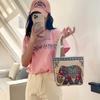 Stile etnico femminile da turismo ricamo elefante piccola borsa a mano fiore intrecciato borsa a tracolla in tela borsa per studenti quattro stagioni