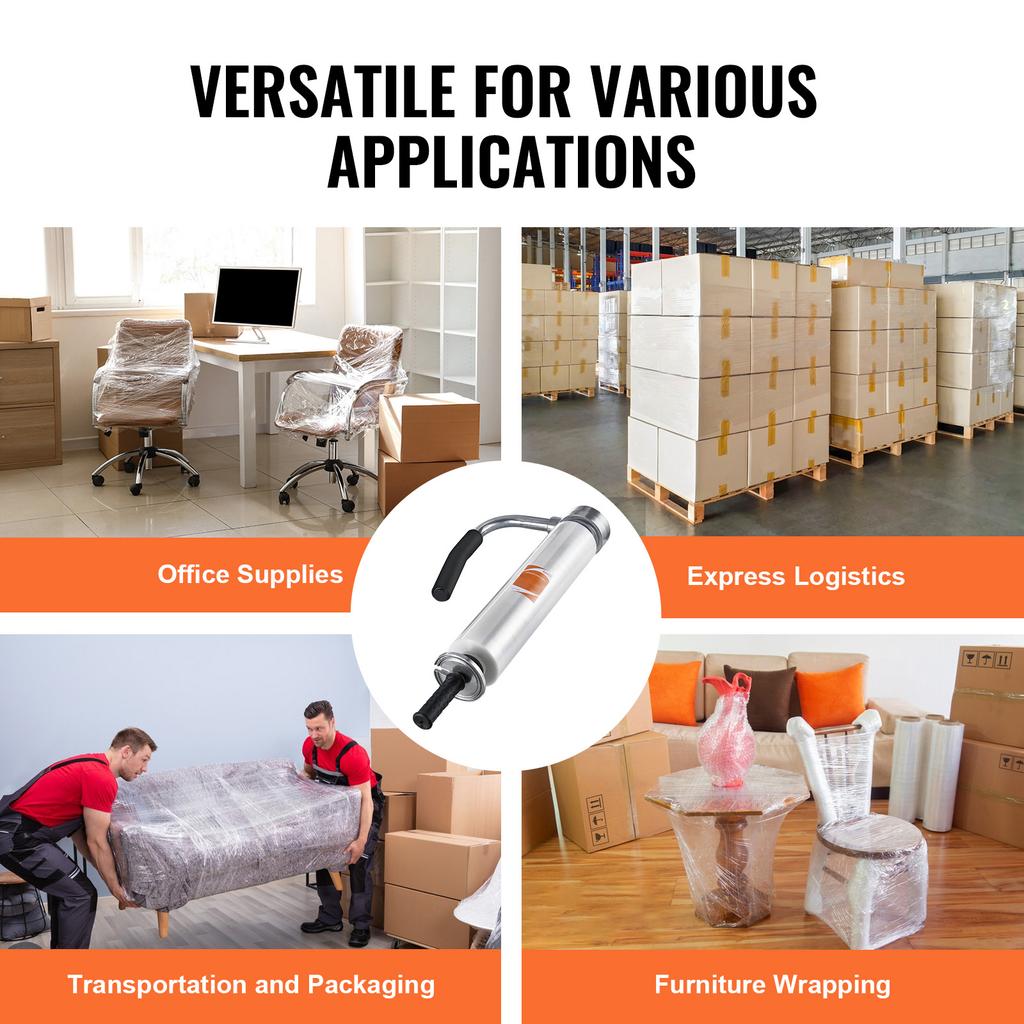 SucceBuy Stretch Film Dispenser Manual Packaging Machine Shrink Film Telescopic Puller Holds Range 30-50cm for Pallet Wrapping