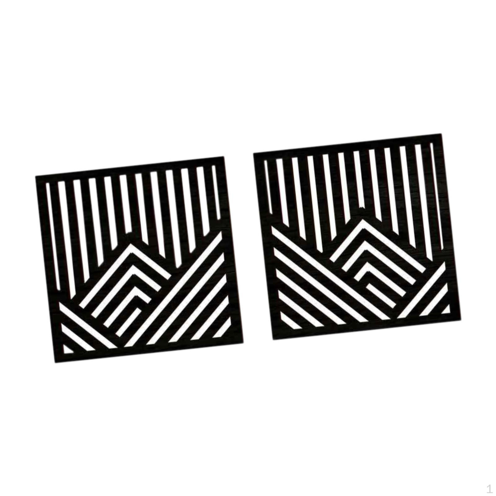 

2 шт. Геометрические деревянные настенные художественные панели, минималистичные, 11,81 x11,81 подвесные скульптуры для black