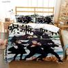 Carton Anime Jujutsu Kaisen 4 Season Bedding Set Print With Pillowcase Bed Duvet Cover Soft Single Double Queen Super King Size