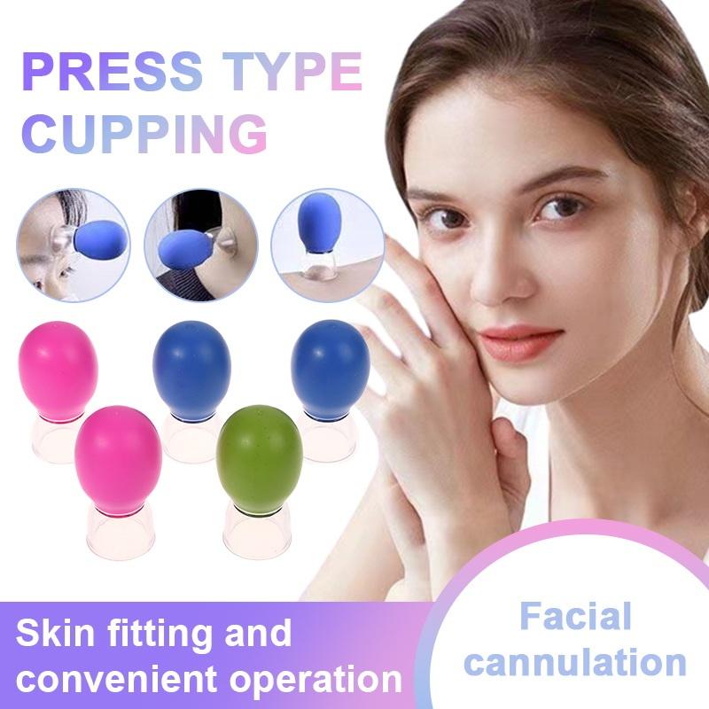 5Pcs Silicone Cupping Massage Cup For Body Face Neck Eye Massager Vacuum Tank Body Facial Care, Anti-Aging Beauty Tool