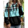 Autumn and Winter Women's Plaid 3D Printed Hooded Sweater Comfortable and Breathable Hoodies & Sweatshirts (women’s)
