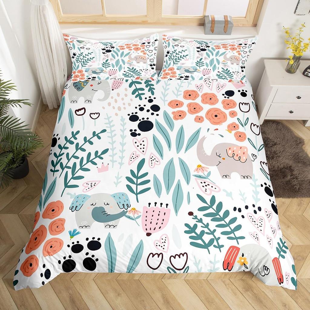 Cartoon Animal Duvet Cover Queen King Size Cute Animal Quilt Cover Bedding Set For Kids Girls Boys 3 Pcs With 2 Pillowcases