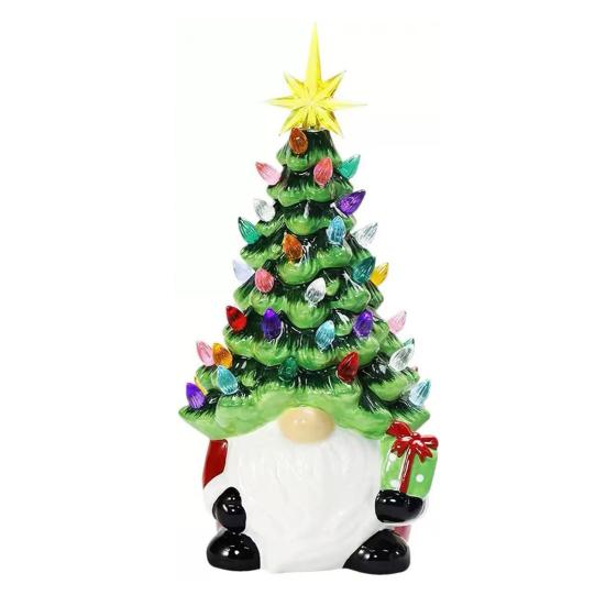 Gnome Christmas Tree Light Resin Lighted Faceless Old Man Figurines Portable