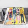 Chibi Ranma Saotom Anime Knitted Blankets Flannel Warm Throw Blankets for Car Sofa Couch Bedspread