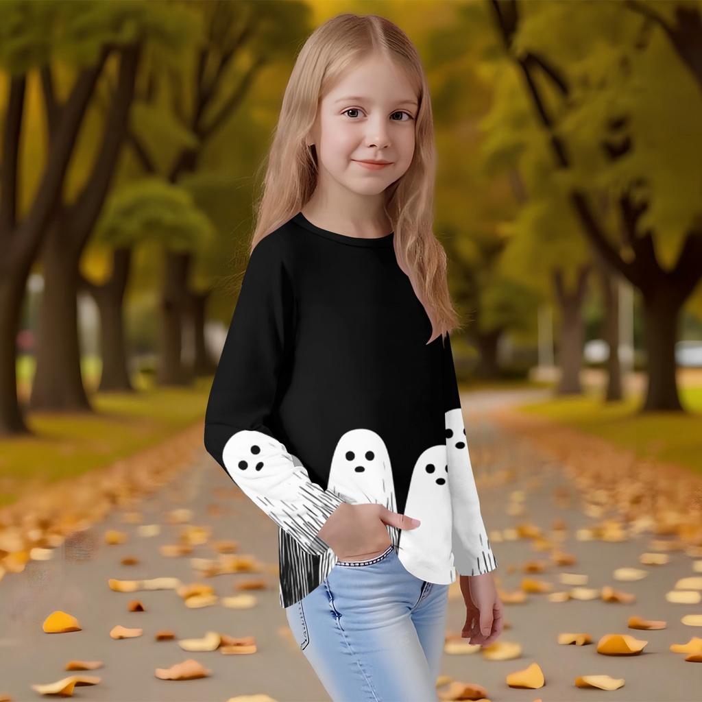 Children's Long-sleeved O-neck Top Printed Daily Casual