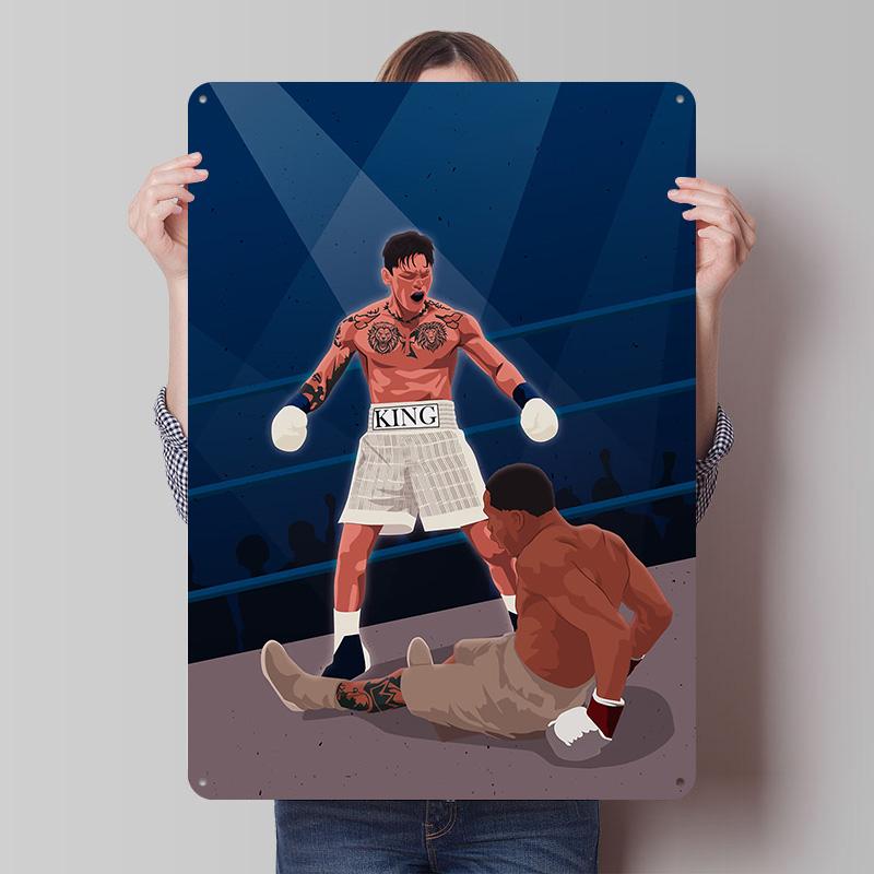 Ryan Garcia Boxer Metallposter Individuelle Vintage Metallschilder Wandkunst Retro Blechschild für Man Cave Schreibtischdekoration Wanddeko Home Deco
