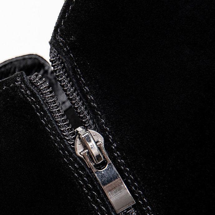 Stivaletti alla Caviglia con Tacco Grosso Peluche da Donna Autunno e Inverno Neri Taglia Grande Versatili Stivaletti Corti con Tacco Alto