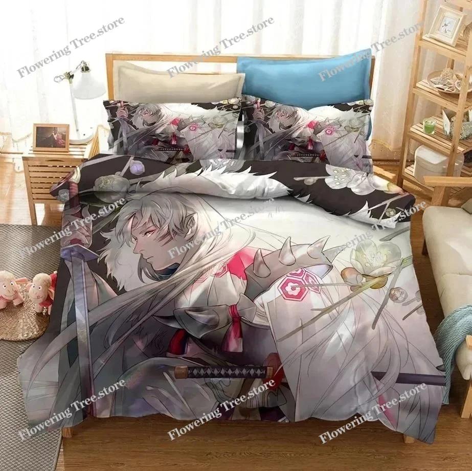 New 3D Printed Anime Inuyasha Duvet Cover Sesshoumaru Bedding Set Double Twin Full Queen King Adult Kids Bedclothes Quilt Cover