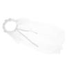 Tulle Lace Veil for Girls Flower Bow Headband Wedding Baptism Veil Princess Costume Accessory for Dance Performance Party
