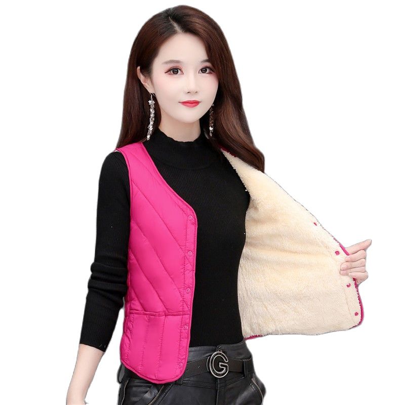 Winter Down Cotton Vest Women Thick Velvet 2025 New Lightweight Slim Short Inner Wear Warm Inner Tank Top Mother Waistcoat Thick