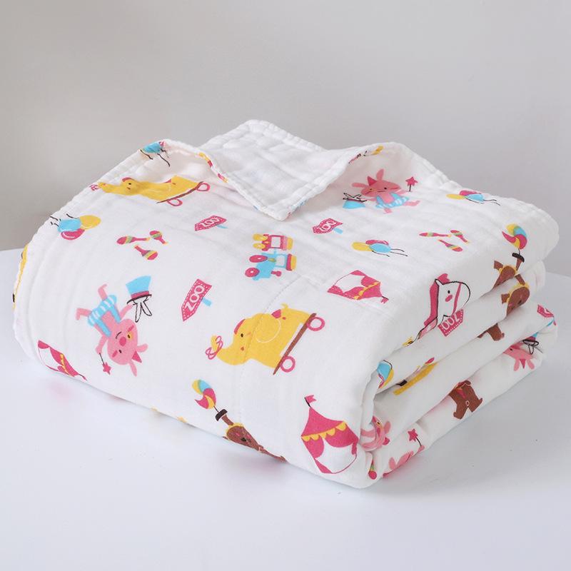 Newborn Six-Layer Cotton Gauze Bath Towel & Swaddle Blanket