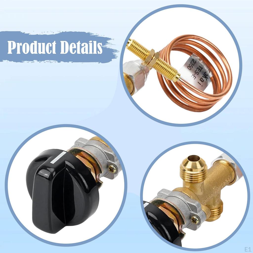 Plynový krbový řídicí ventil Zabezpečení při selhání plamene 23,62 palce s knoflíkovým spínačem pro