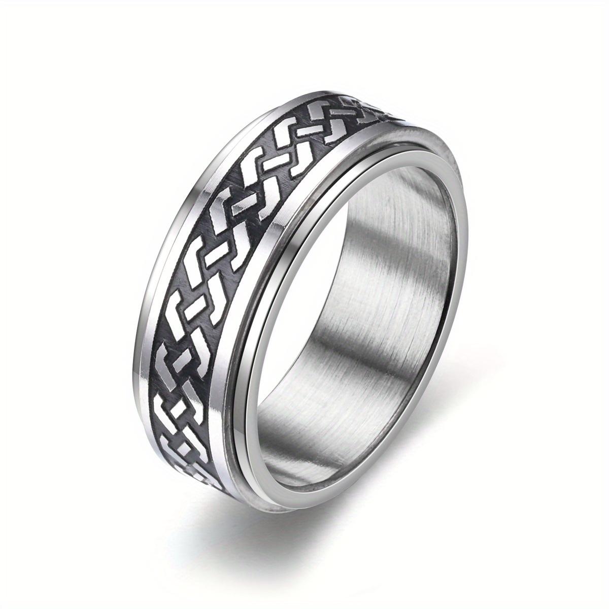 

1 шт. Модное и стильное, универсальное и простое кольцо из титановой стали, подходит для повседневной носки | В качестве подарка 12 серебряный