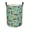 1pc, Large Capacity Foldable Laundry Basket with Handles, Round Decorative Dirty Clothes Hamper for Laundry Room, Storage Bin, Laundry Basket, Laundry