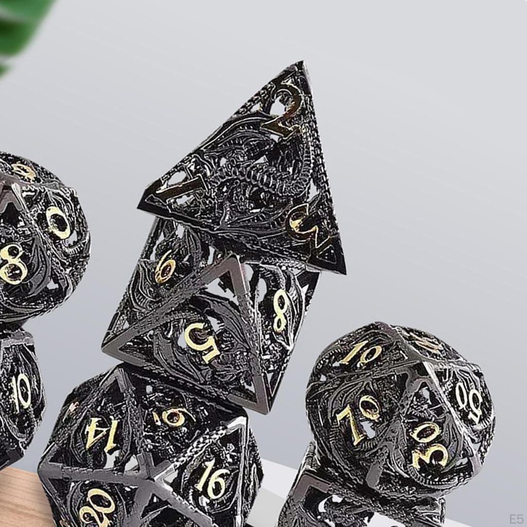 7 Piece Hollow DND Polyhedral Set Family Dragon Dungeon Entertainment Gifts Game