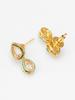 Gold-Plated  White Stone-Studded & Beaded Handcrafted Jewellery Set