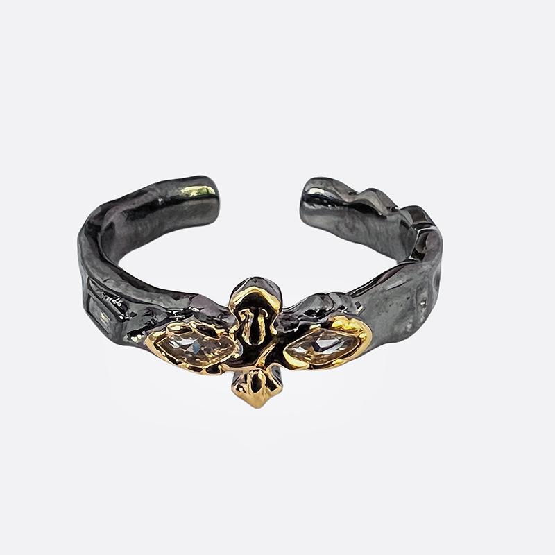 Full Diamond Zir*****Pen Ring French Light Luxury High Sense Cold Wind Niche Design Ring Woman