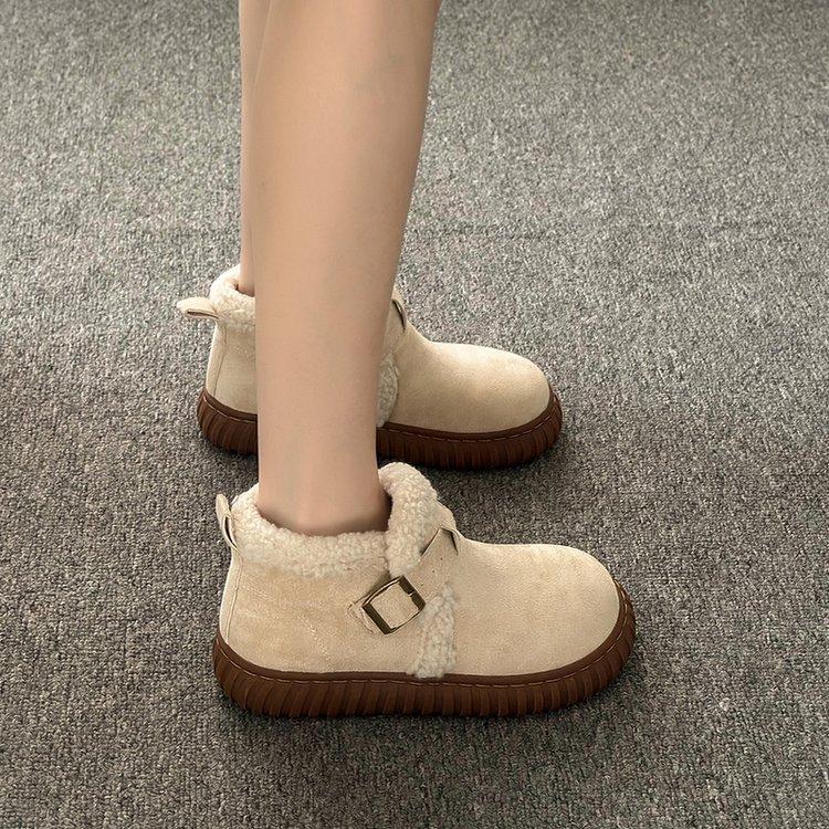 

Пряжка на ремне пушистые зимние плюшевые утолщенные женские 2025 новые плюшевые теплые хлопковые туфли Birkenham bread женские 40