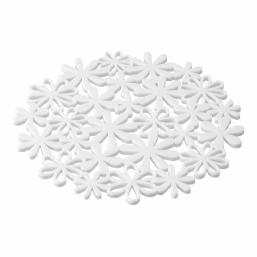 Yamazaki Silicone Pot Holder, Flower Pattern, White, Approx. W20 x D20 x H0.5cm, Product Code: 7679