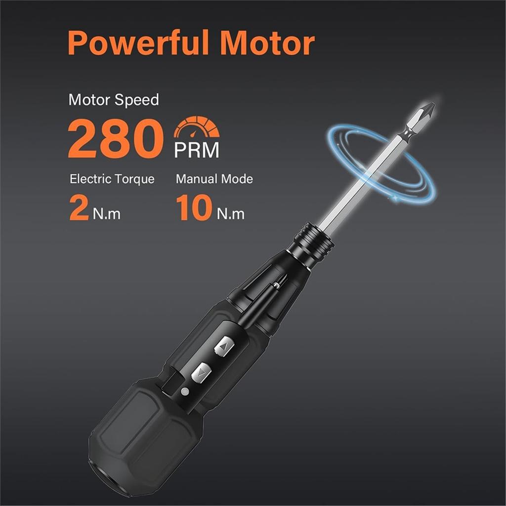 Electric Screwdriver Cordless, Rechargeable Power Screwdriver Set, Portable Repair Screwdriver Kit with LED Lights