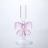 Clear Bow Candle Holder Party Decor Tall Glass Candlestick Holder Table Decoration Party Supplies Candlelight Dinner Props