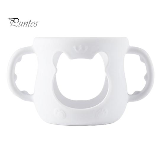 

Силиконовый чехол для бутылочки с ручкой, изолированный чехол для стеклянных бутылочек объемом 4/8 унции, защита от падений, противоударный держатель для детской бутылочки S белый