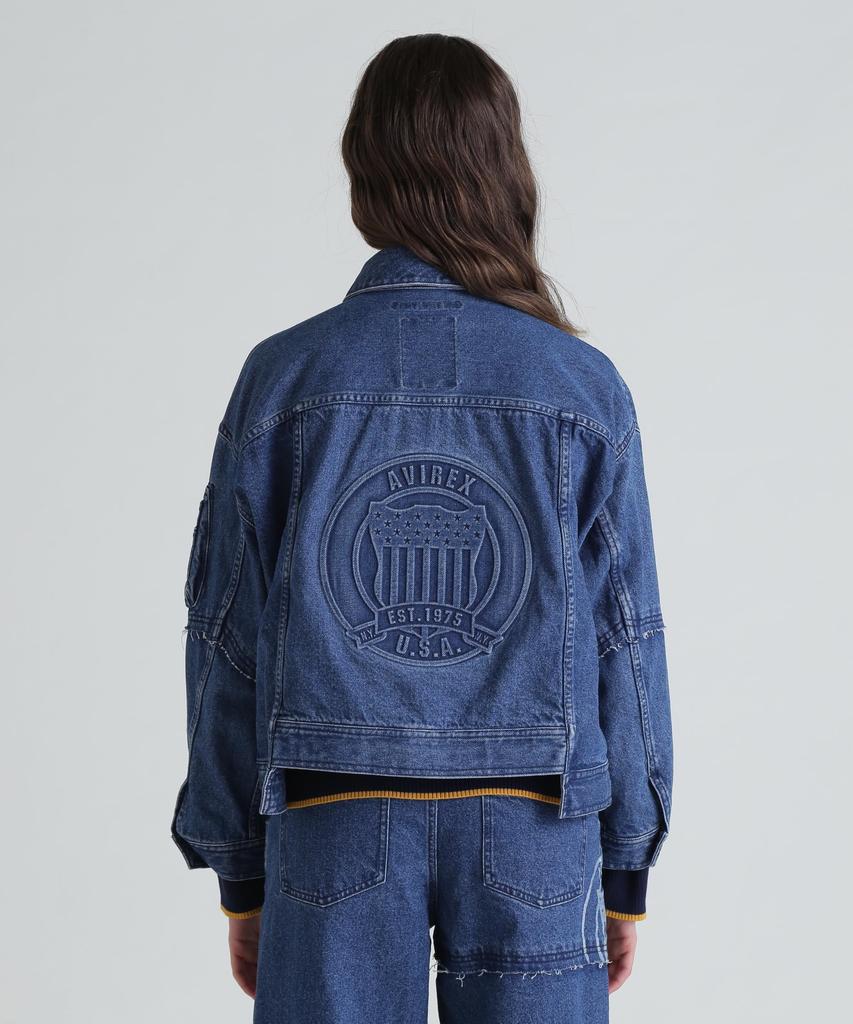 AVIREX L S EMBOSSING DENIM JACKET Denim Jacket Women's F 432 Used 783-5152603